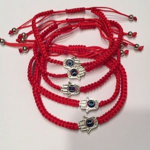 5x $25 Hamsa Evil Eye Bracelet Red